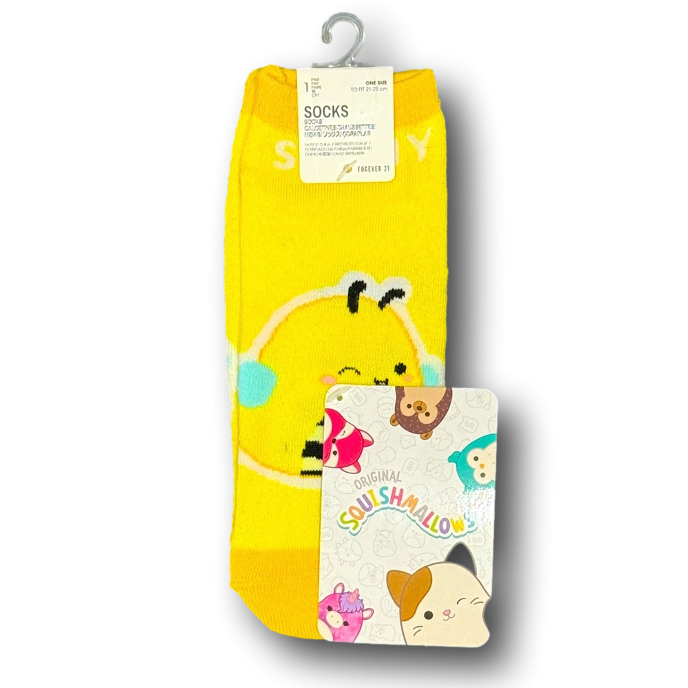 3/$20 Squishmallows Bumble Bee Funny Novelty No-Show Socks - Brand New
